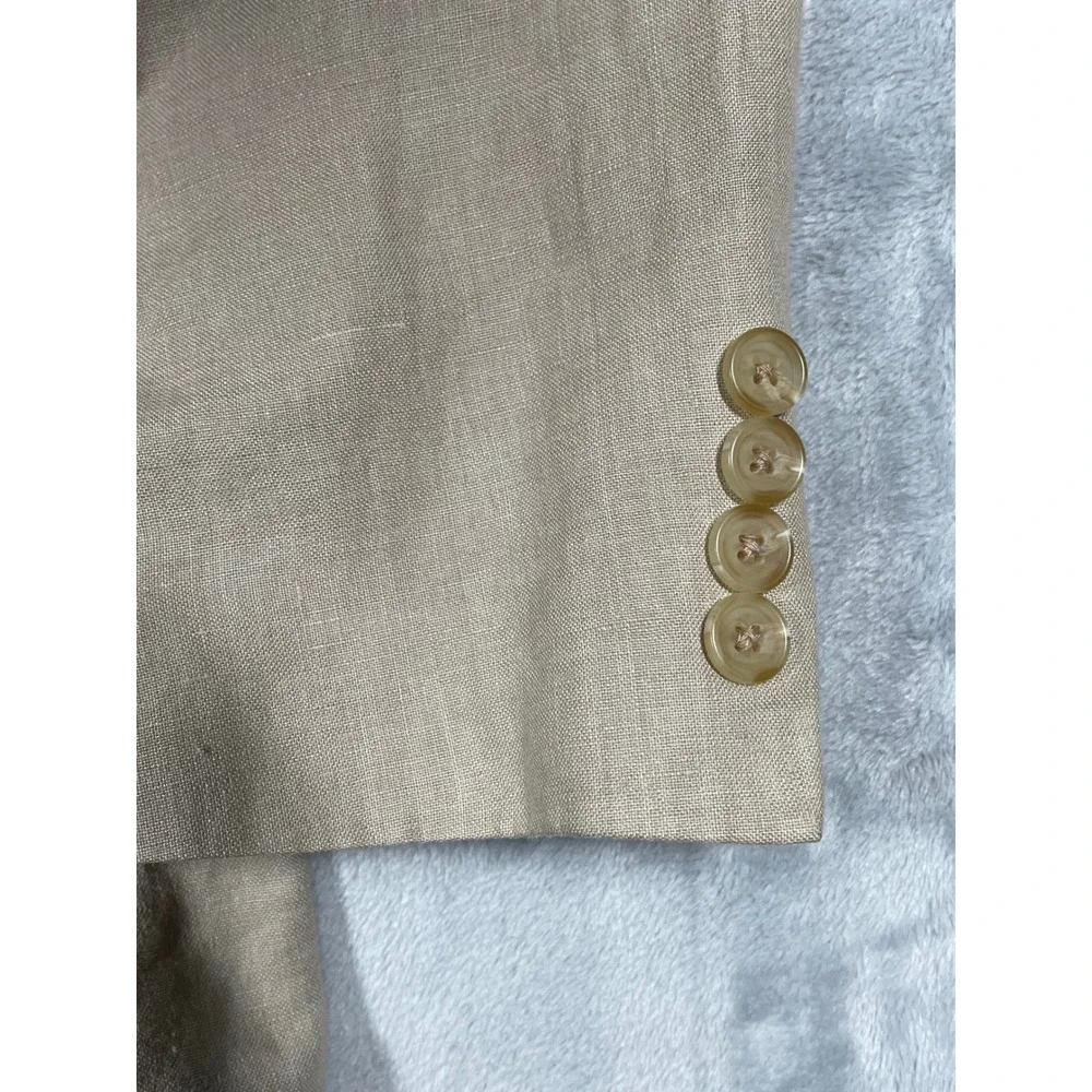 Lauren Ralph Lauren Mens 42L Tan 100% Linen 2-Button Blazer Sport Coat 42 Long